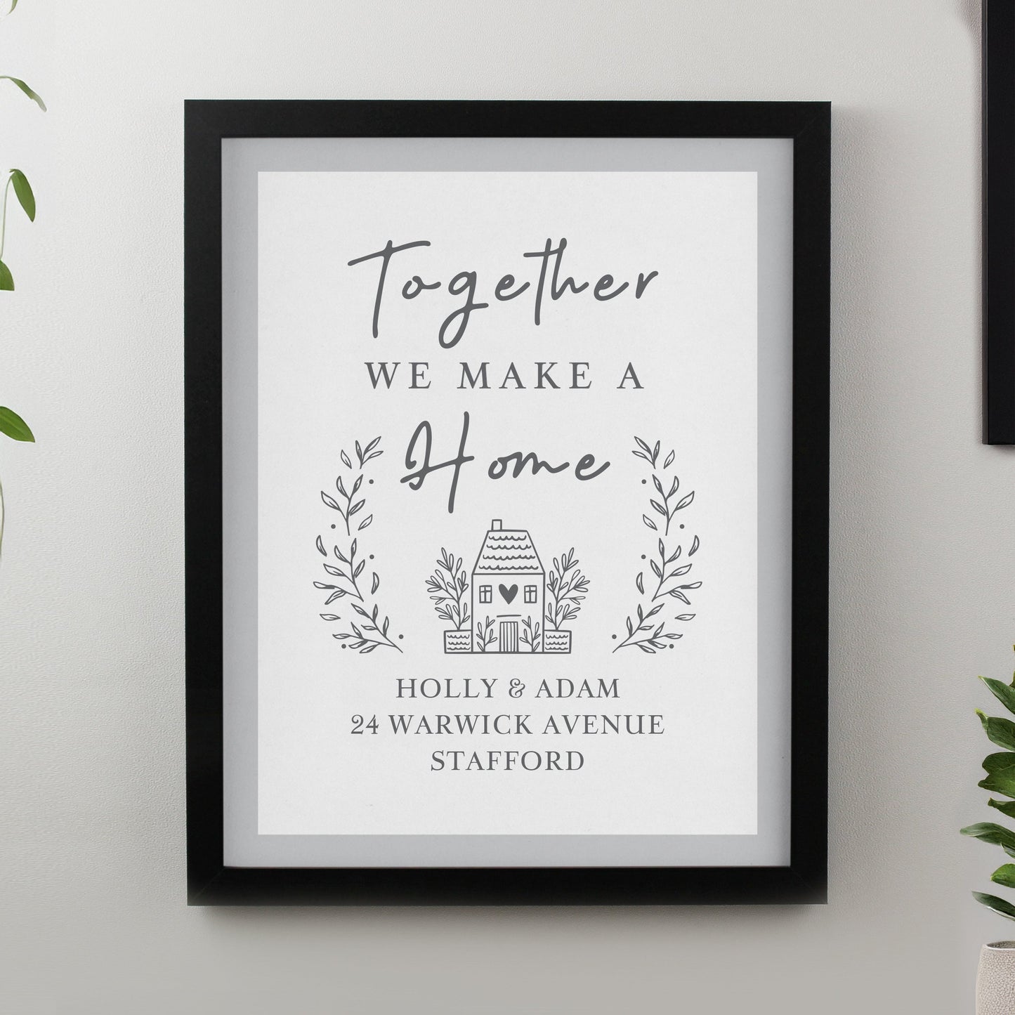 Personalised Couples Home Framed Prints: 2 - Black - Framed Prints By Gift Moments
