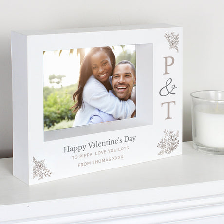 Personalised Couples Initials 5x7 Landscape Box Photo Frame: 1 - Photo Frames By Gift Moments