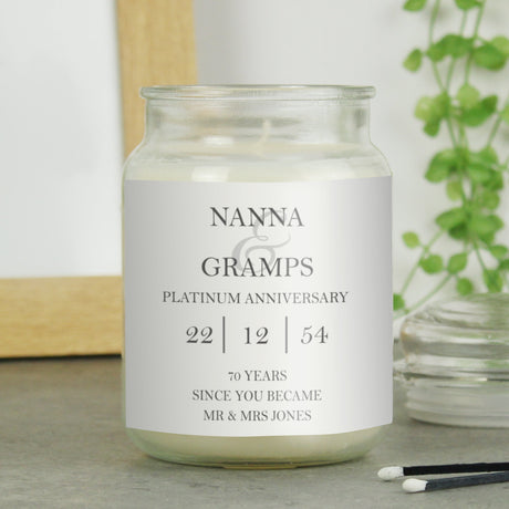Personalised Couples Large Scented Jar Candle: 2 - Candles By Gift Moments