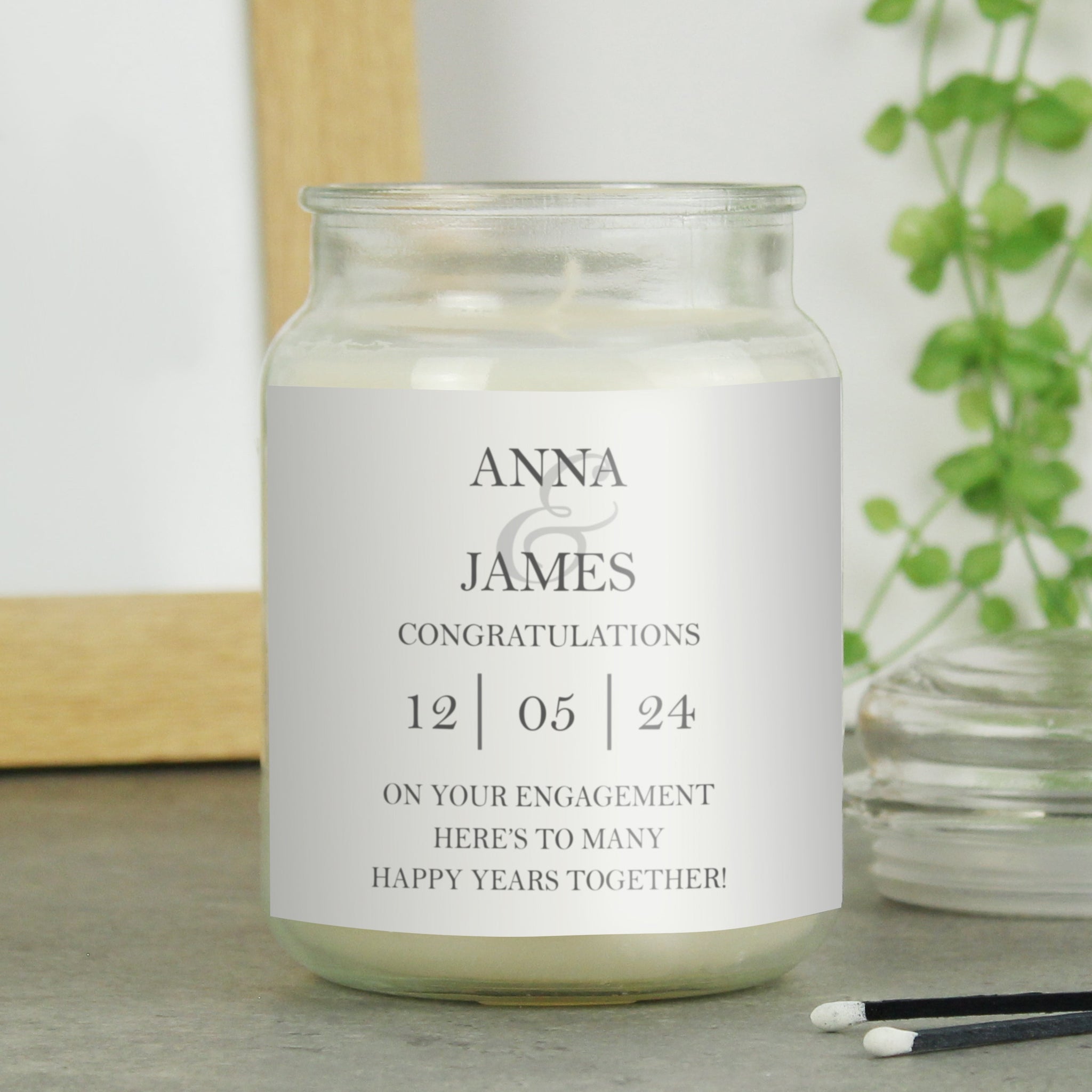 Personalised Couples Large Scented Jar Candle: 4 - Candles By Gift Moments