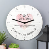 Personalised Couples Love Wooden Wall Clock: 4 - Clocks By Gift Moments