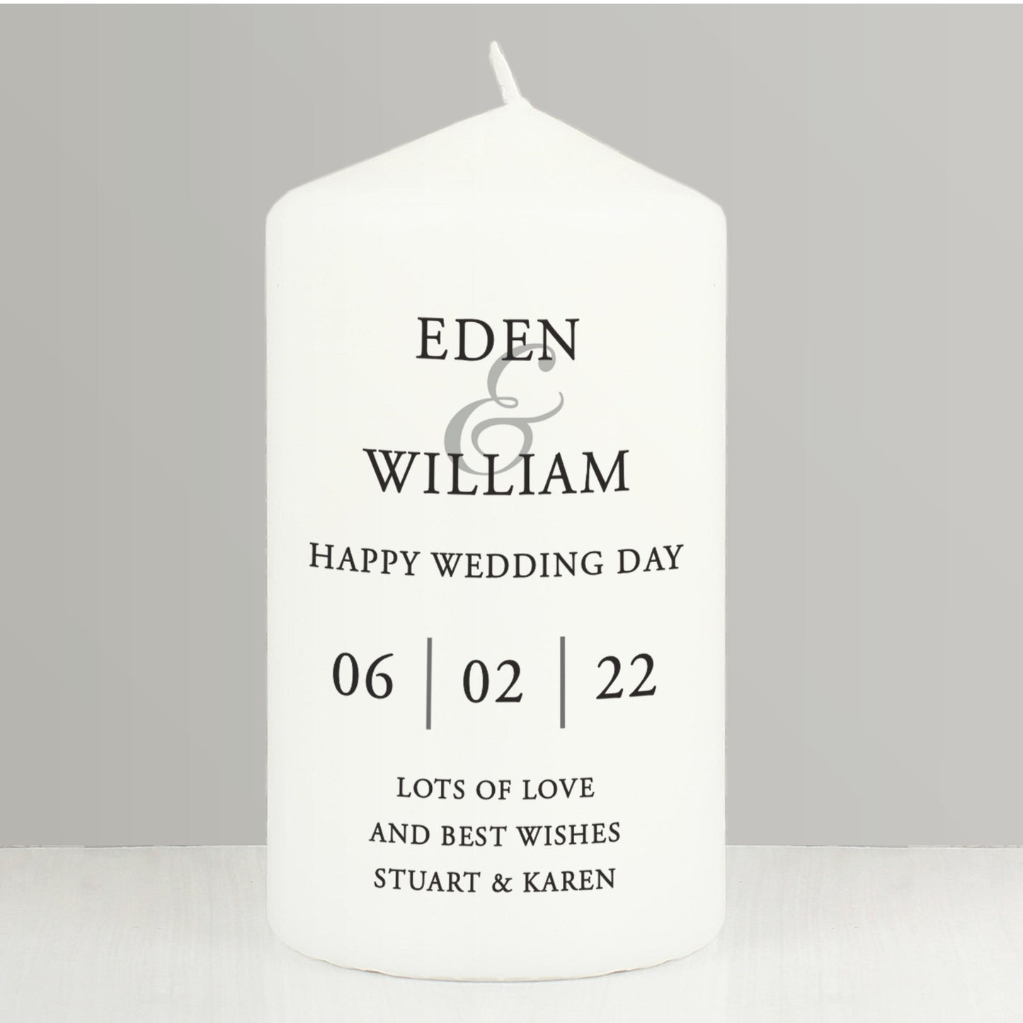 Personalised Couples Pillar Candle: 2 - Candles By Gift Moments