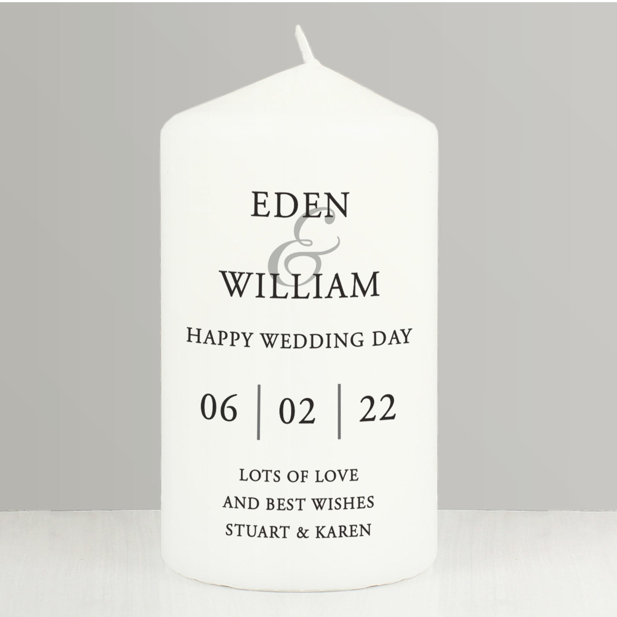 Personalised Couples Pillar Candle: 2 - Candles By Gift Moments