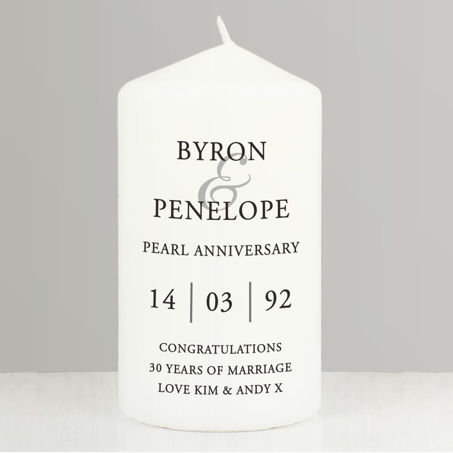 Personalised Couples Pillar Candle: 4 - Candles By Gift Moments