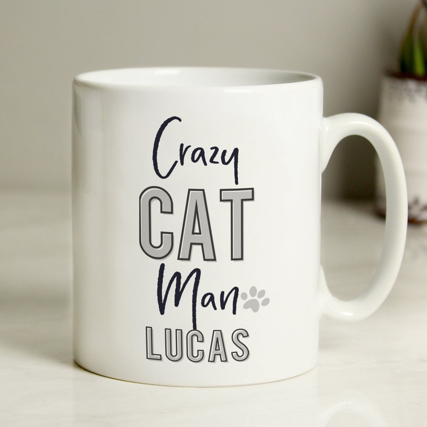Personalised Crazy Cat Man Mug: 2 - Mugs By Gift Moments