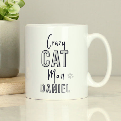 Personalised Crazy Cat Man Mug: 1 - Mugs By Gift Moments