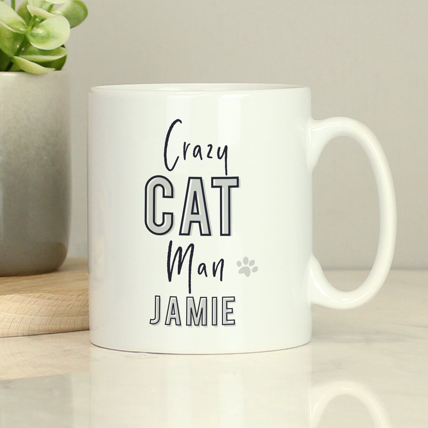 Personalised Crazy Cat Man Mug: 4 - Mugs By Gift Moments