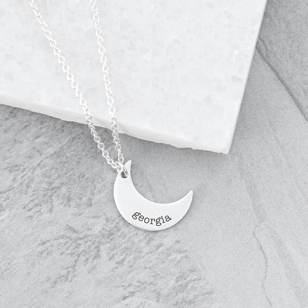 Personalised Crescent Moon Necklaces: 8 - Necklaces By Gift Moments