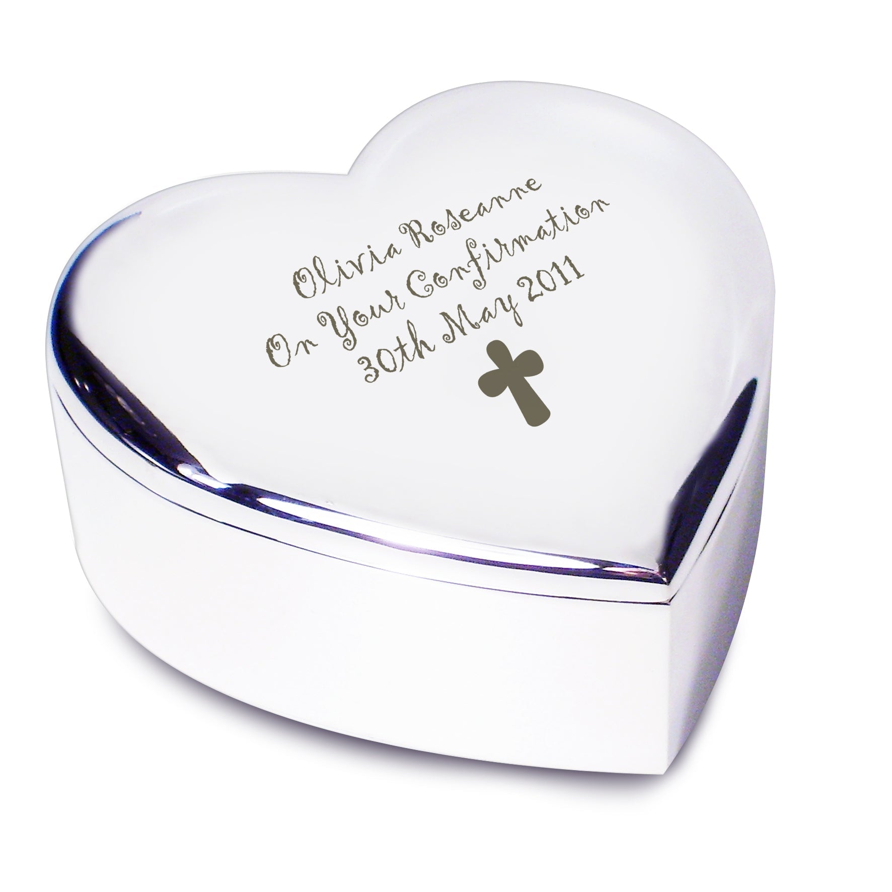 Personalised Cross Heart Trinket Box: 5 - Trinket Boxes By Gift Moments