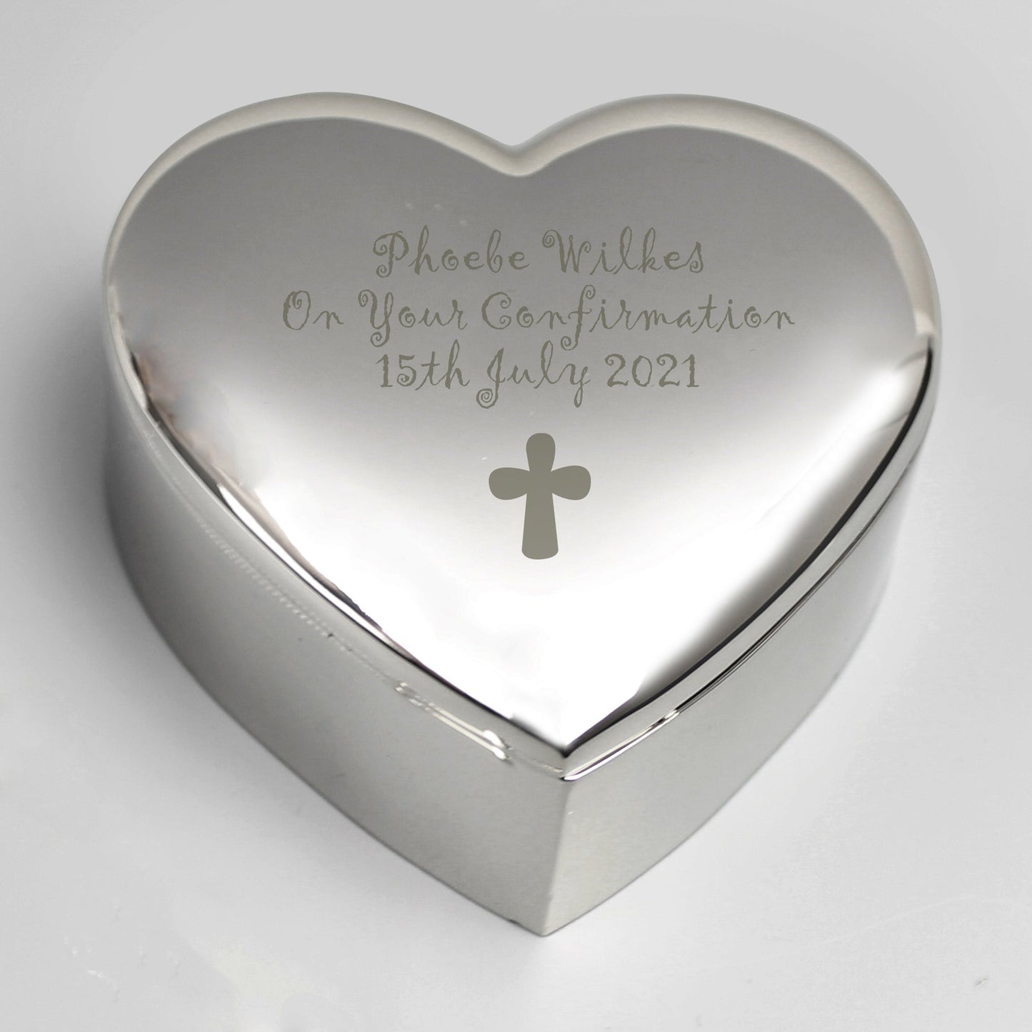 Personalised Cross Heart Trinket Box: 2 - Trinket Boxes By Gift Moments