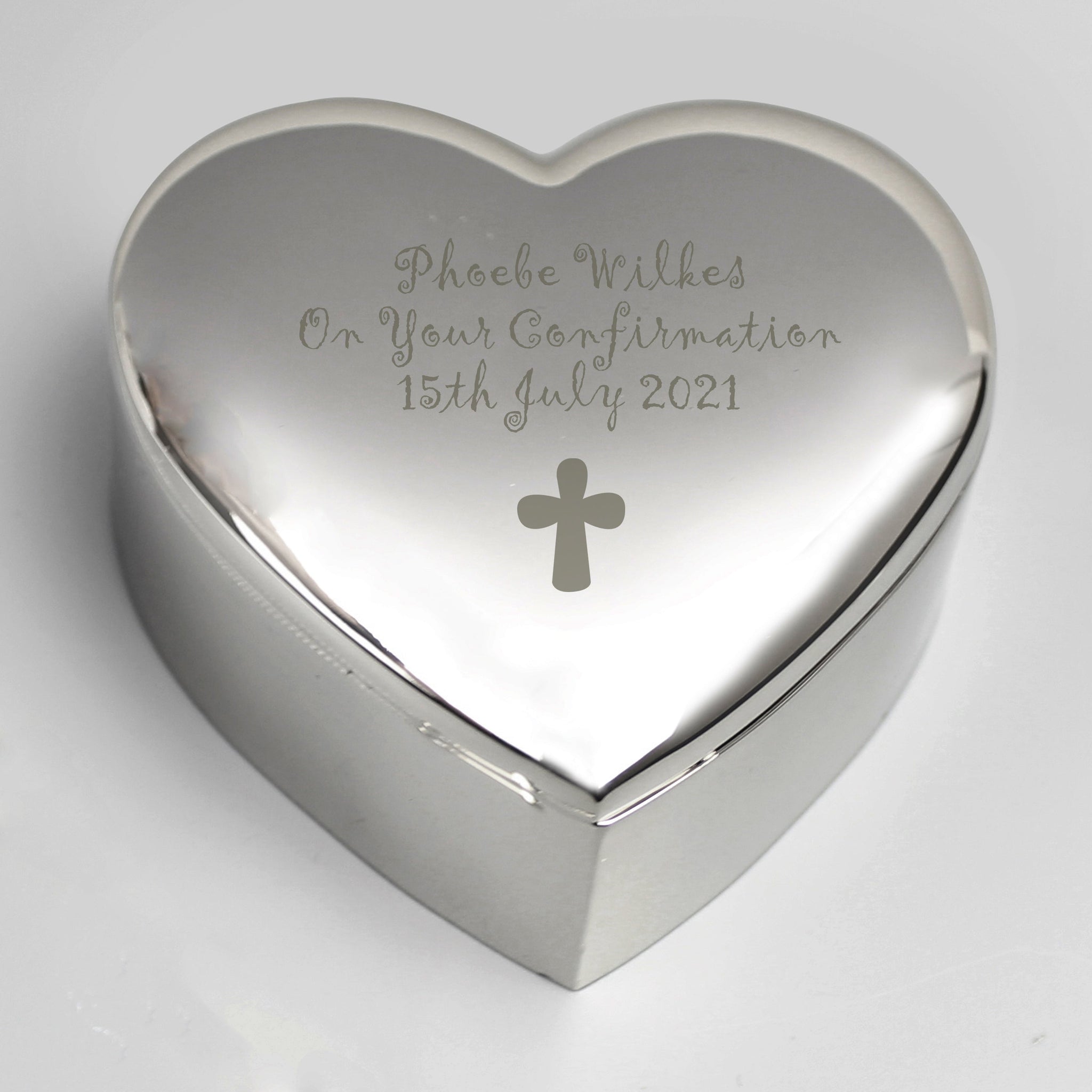 Personalised Cross Heart Trinket Box: 2 - Trinket Boxes By Gift Moments