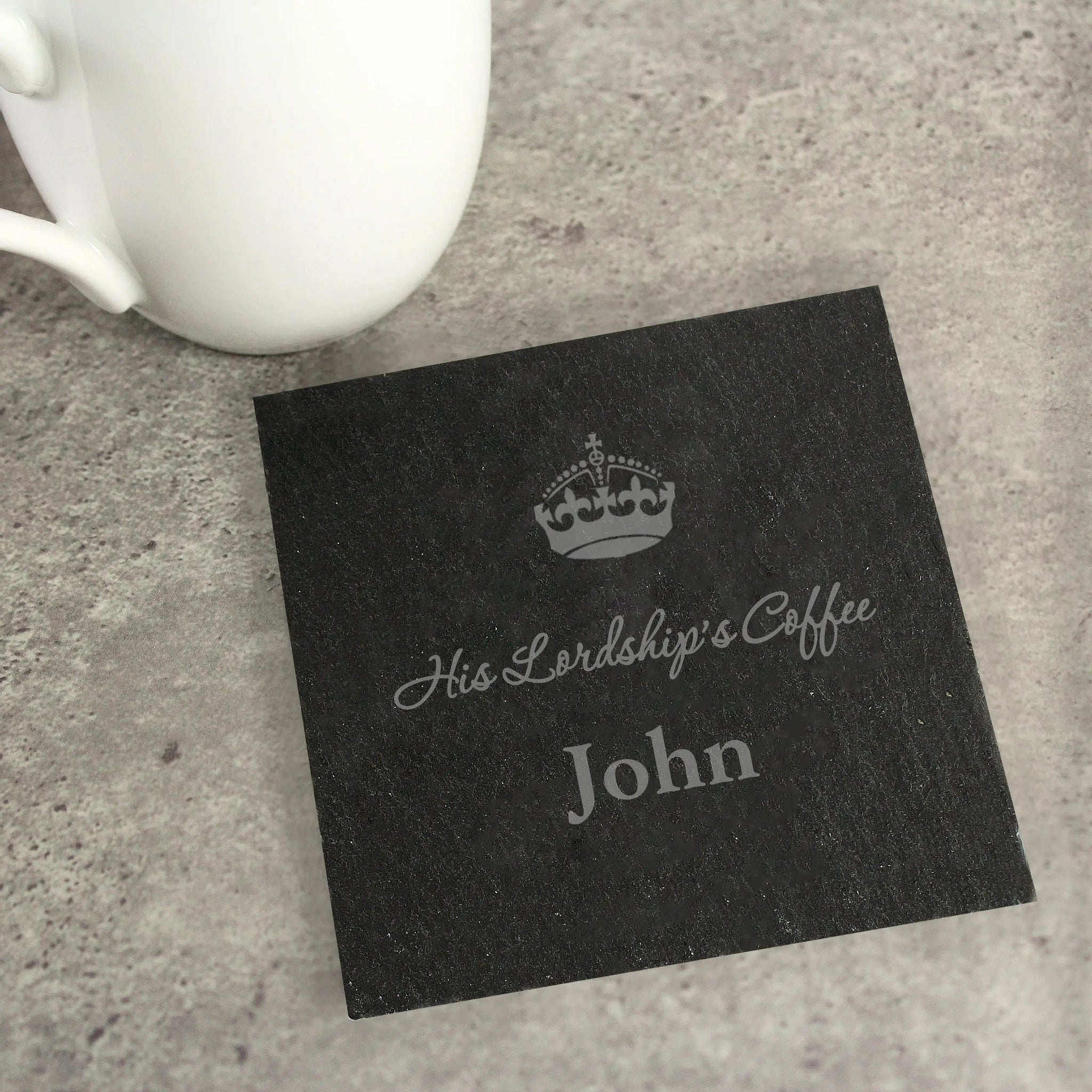 Personalised Crown Motif Single Slate Coaster: 2 - Coasters By Gift Moments