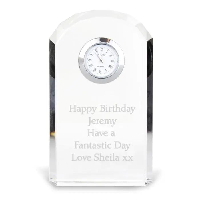 Personalised Crystal Clock: 5 - Clocks By Gift Moments