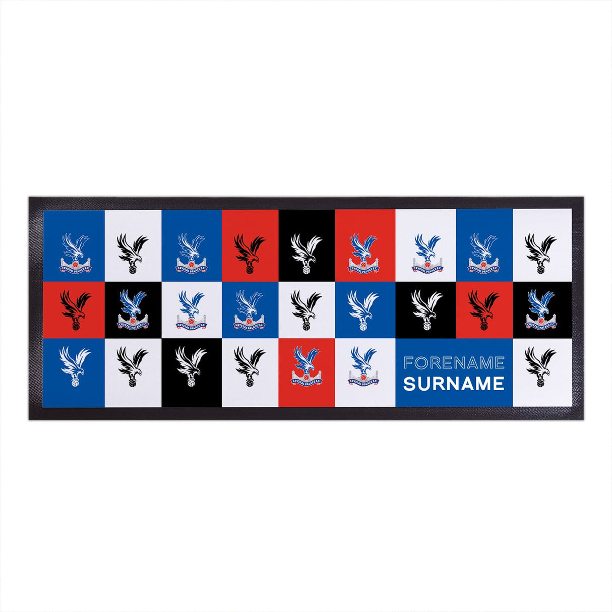Personalised Crystal Palace FC Chequered Bar Runner: 1 - Barware By Crystal Palace