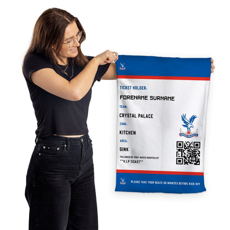 Personalised Crystal Palace FC FD Ticket Tea Towel: 1 - Tea Towels By Crystal Palace