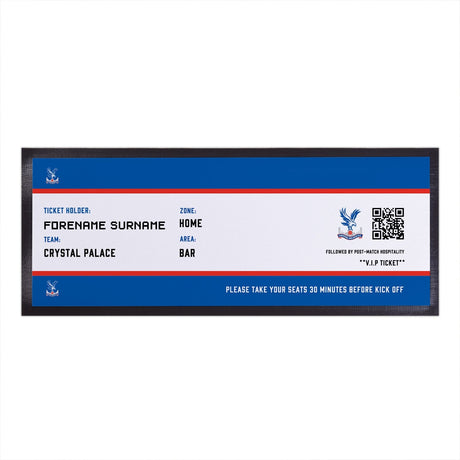 Personalised Crystal Palace FC Ticket Bar Runner: 1 - Barware By Crystal Palace