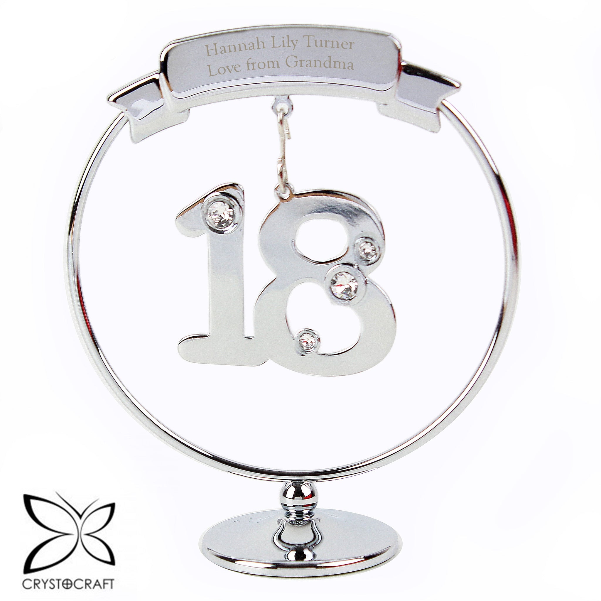 Personalised Crystocraft 18th Celebration Ornament: 3 - Keepsakes By Crystocraft