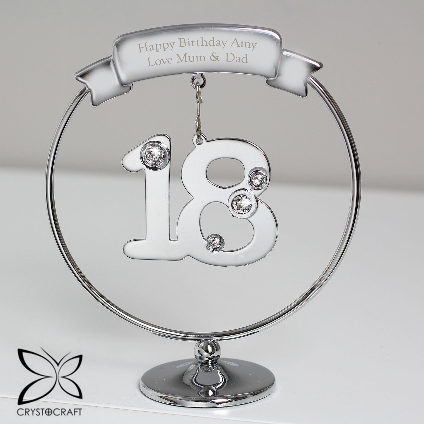 Personalised Crystocraft 18th Celebration Ornament: 2 - Keepsakes By Crystocraft