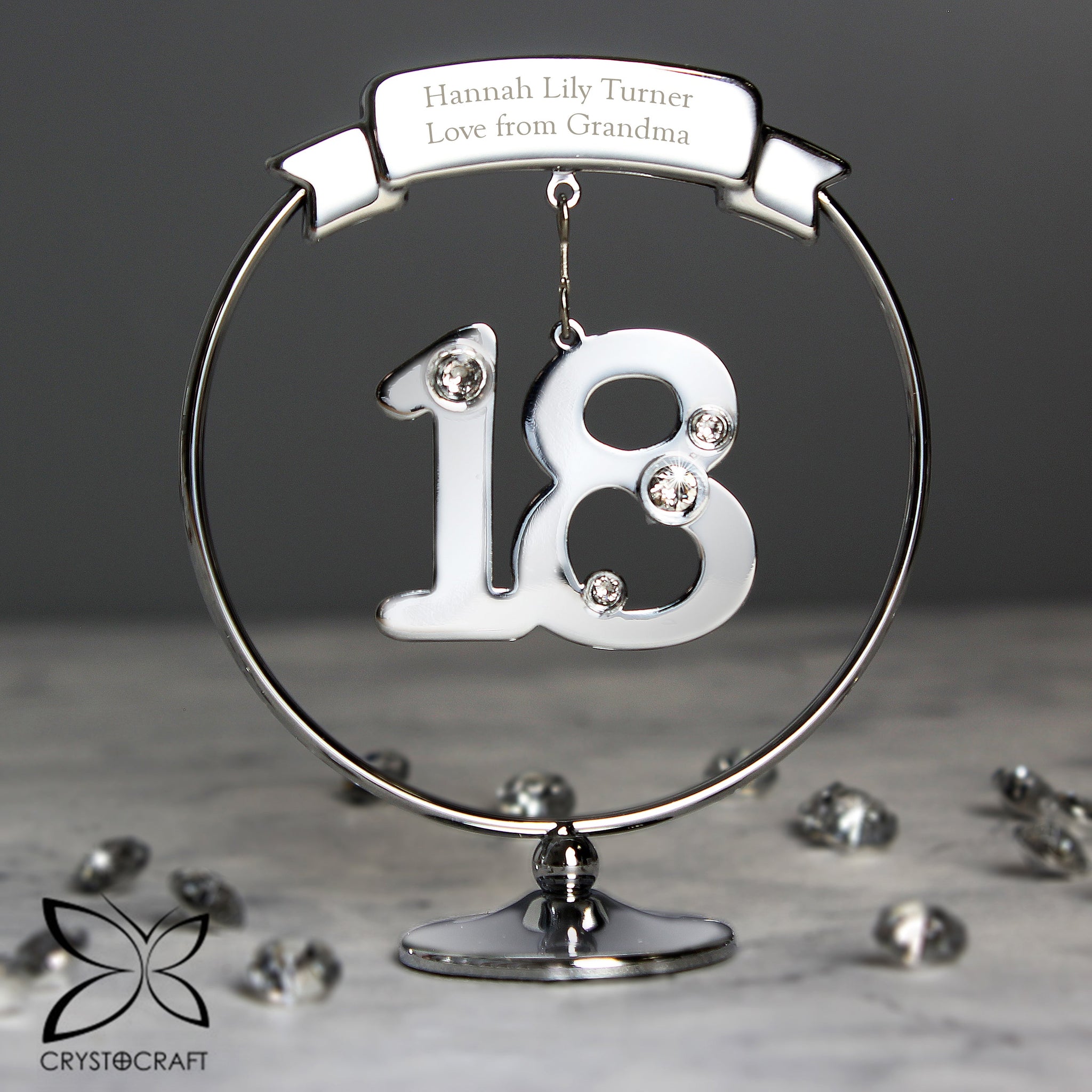 Personalised Crystocraft 18th Celebration Ornament: 1 - Keepsakes By Crystocraft
