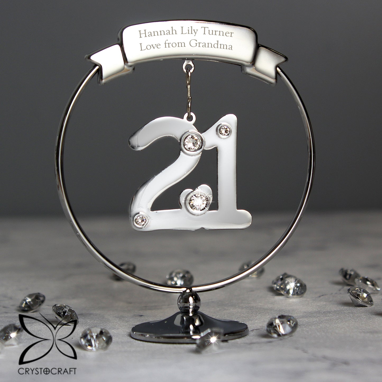 Personalised Crystocraft 21st Celebration Ornament: 1 - Keepsakes By Crystocraft