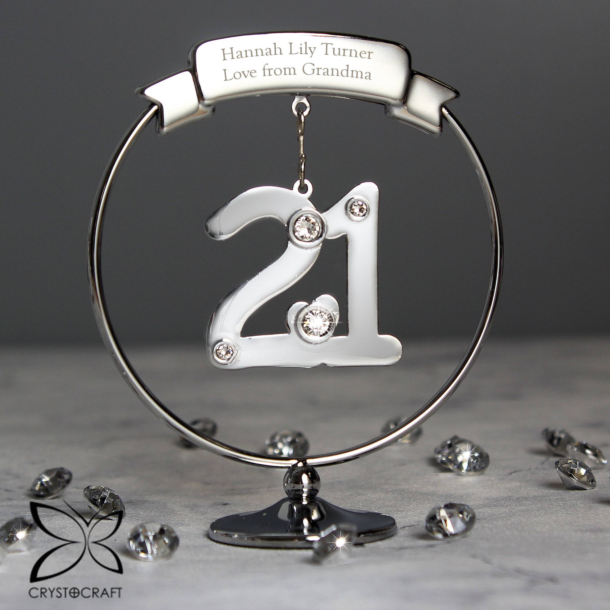 Personalised Crystocraft 21st Celebration Ornament: 1 - Keepsakes By Crystocraft