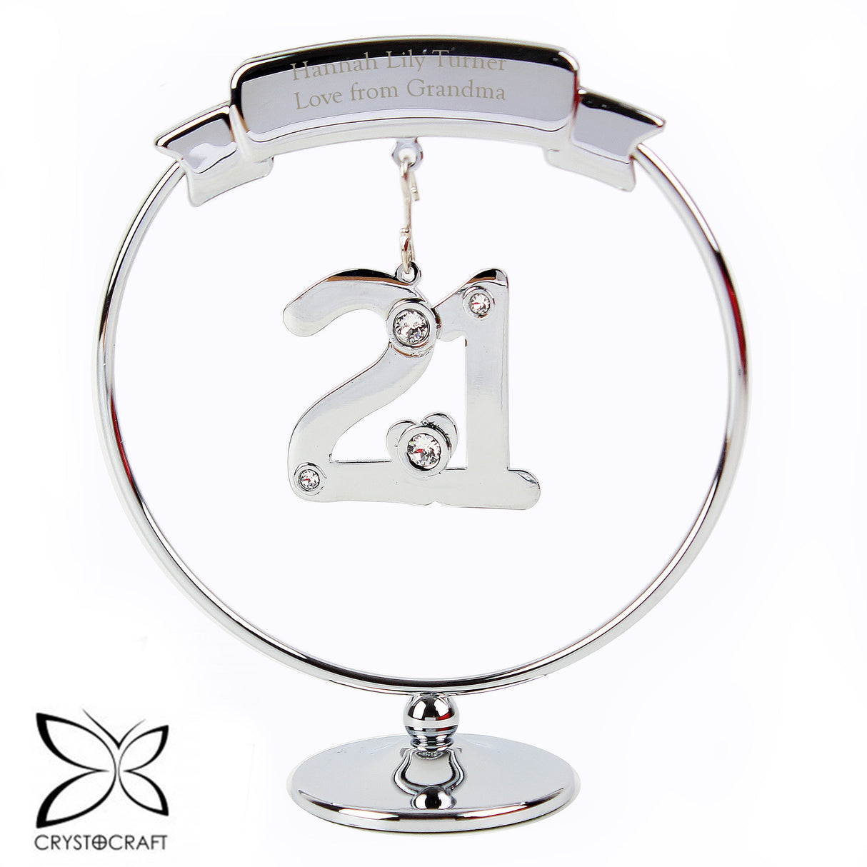 Personalised Crystocraft 21st Celebration Ornament: 3 - Keepsakes By Crystocraft