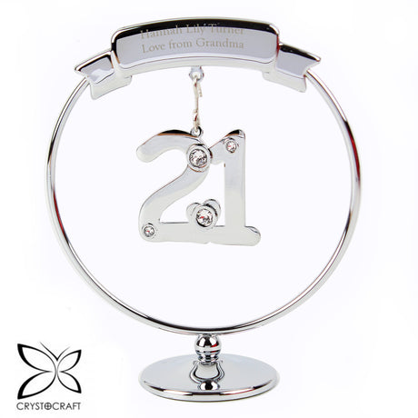 Personalised Crystocraft 21st Celebration Ornament: 3 - Keepsakes By Crystocraft