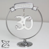 Personalised Crystocraft 30th Celebration Ornament: 2 - Keepsakes By Crystocraft