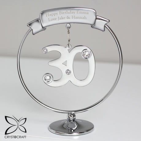 Personalised Crystocraft 30th Celebration Ornament: 2 - Keepsakes By Crystocraft