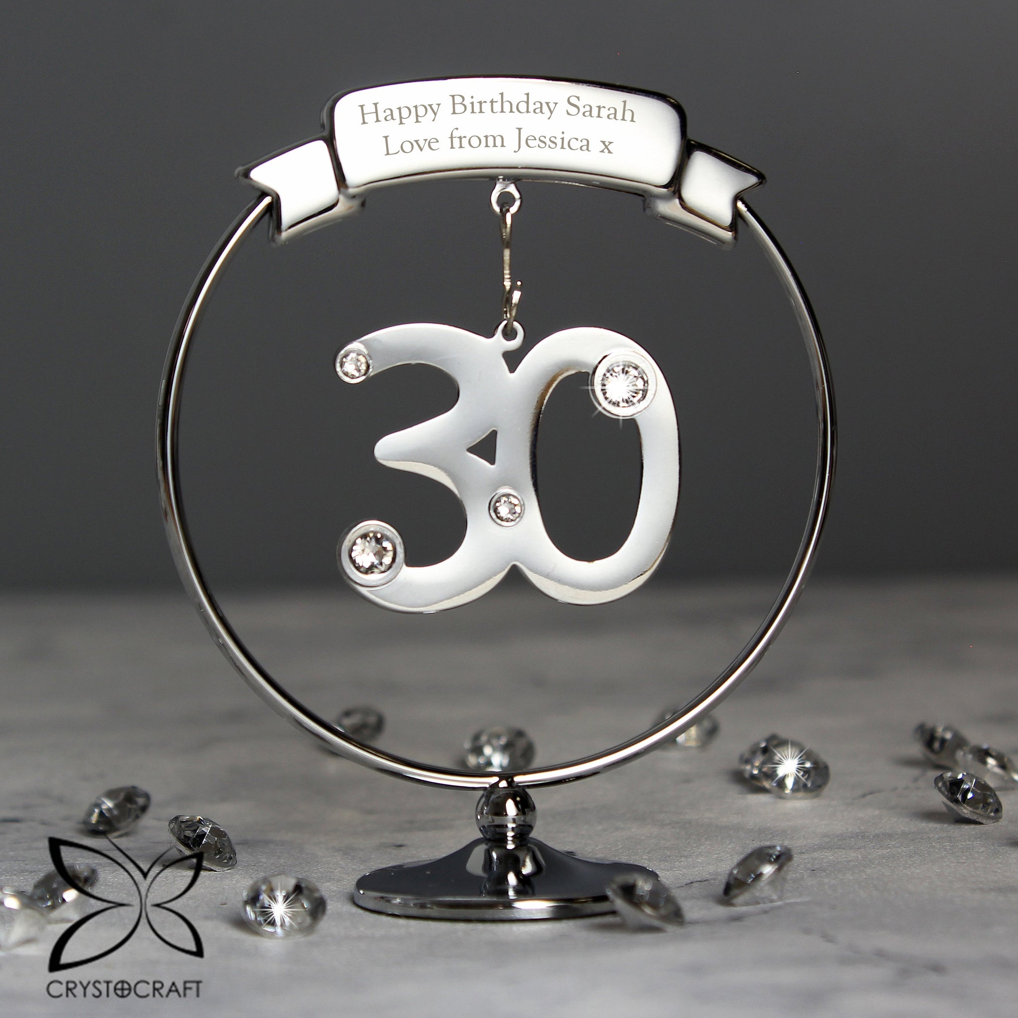 Personalised Crystocraft 30th Celebration Ornament: 1 - Keepsakes By Crystocraft