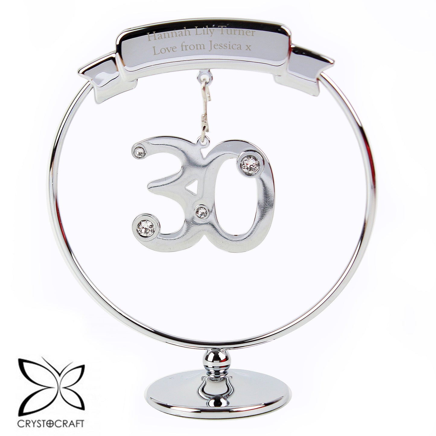 Personalised Crystocraft 30th Celebration Ornament: 3 - Keepsakes By Crystocraft