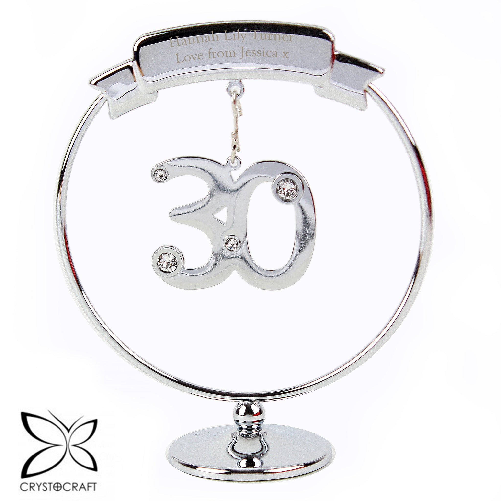 Personalised Crystocraft 30th Celebration Ornament: 3 - Keepsakes By Crystocraft