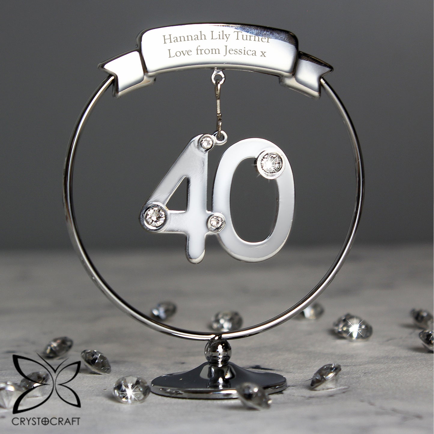 Personalised Crystocraft 40th Celebration Ornament: 1 - Keepsakes By Crystocraft