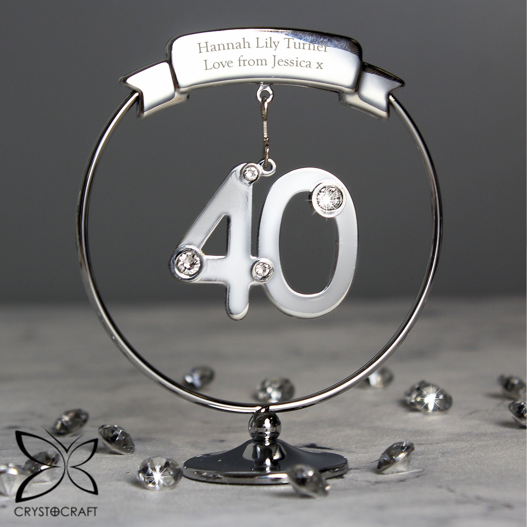 Personalised Crystocraft 40th Celebration Ornament: 1 - Keepsakes By Crystocraft