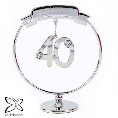 Personalised Crystocraft 40th Celebration Ornament: 3 - Keepsakes By Crystocraft