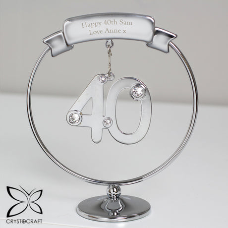 Personalised Crystocraft 40th Celebration Ornament: 2 - Keepsakes By Crystocraft