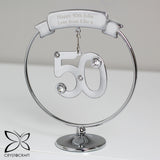 Personalised Crystocraft 50th Celebration Ornament: 2 - Keepsakes By Crystocraft