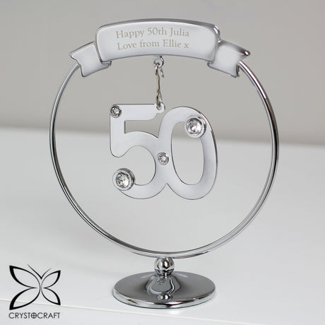 Personalised Crystocraft 50th Celebration Ornament: 2 - Keepsakes By Crystocraft