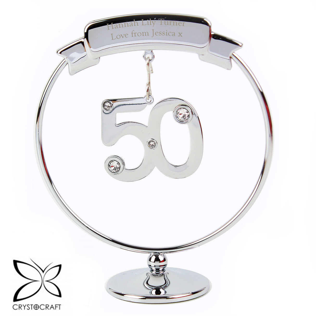 Personalised Crystocraft 50th Celebration Ornament: 3 - Keepsakes By Crystocraft