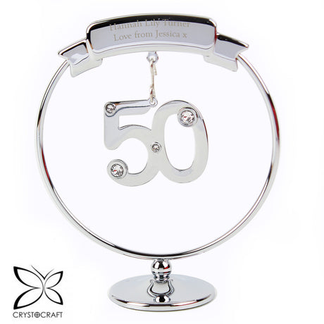 Personalised Crystocraft 50th Celebration Ornament: 3 - Keepsakes By Crystocraft