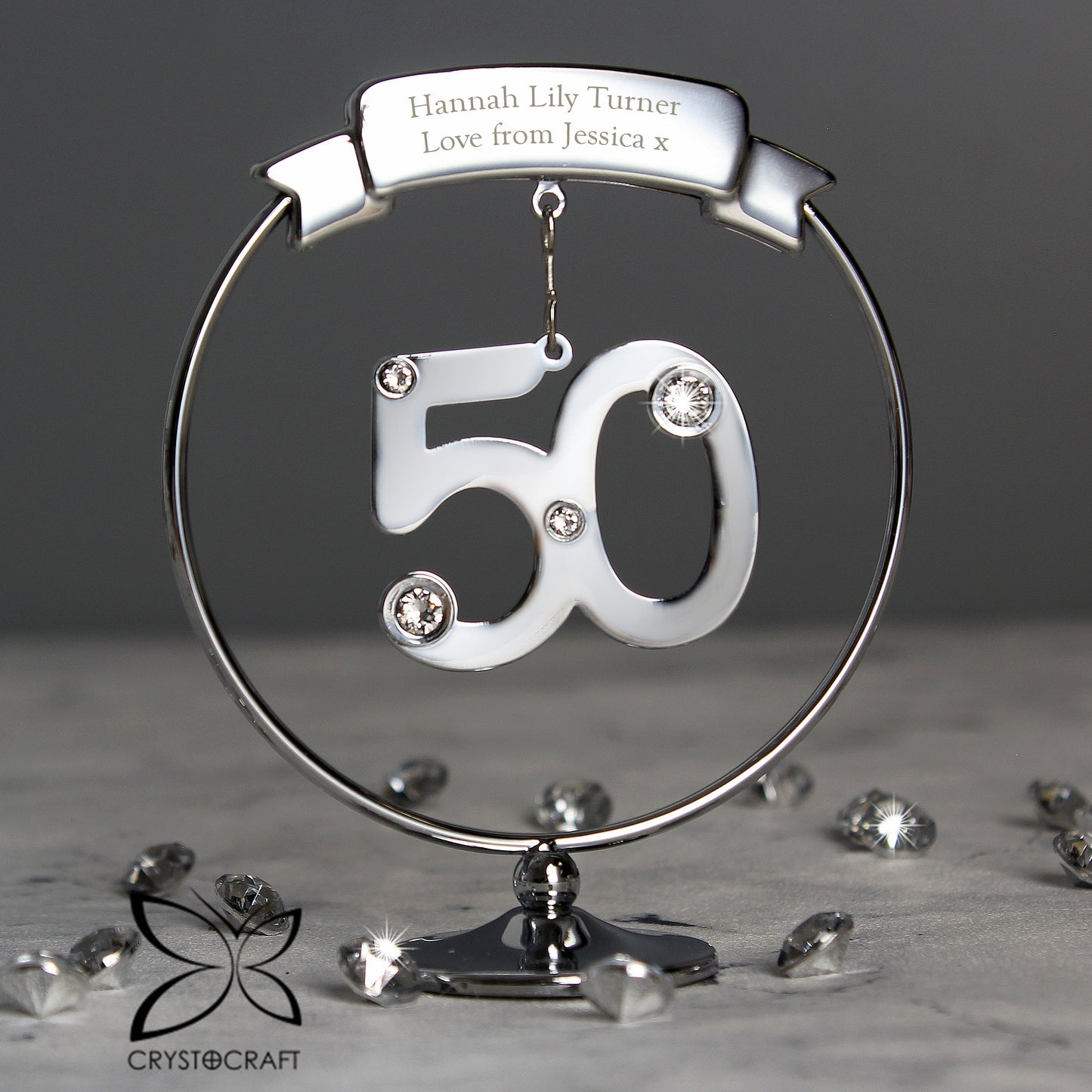 Personalised Crystocraft 50th Celebration Ornament: 1 - Keepsakes By Crystocraft