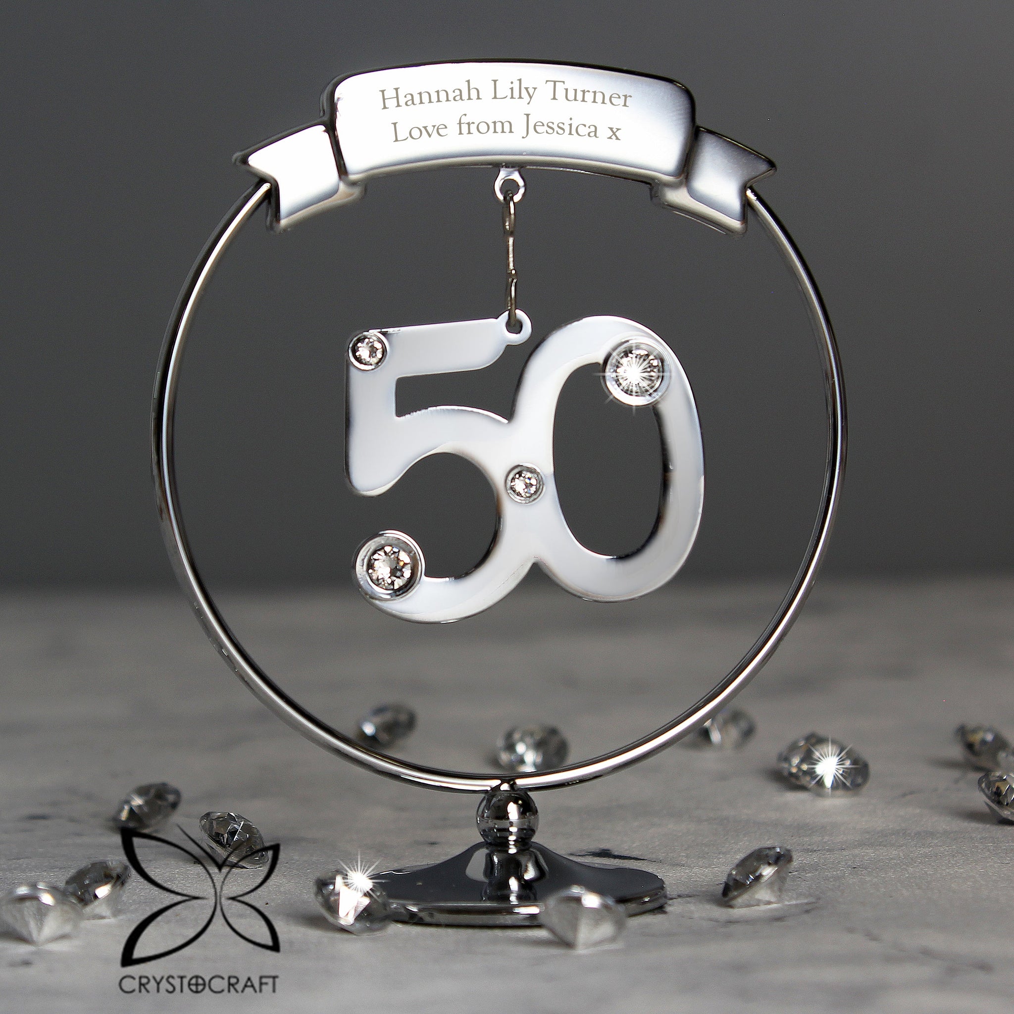 Personalised Crystocraft 50th Celebration Ornament: 1 - Keepsakes By Crystocraft