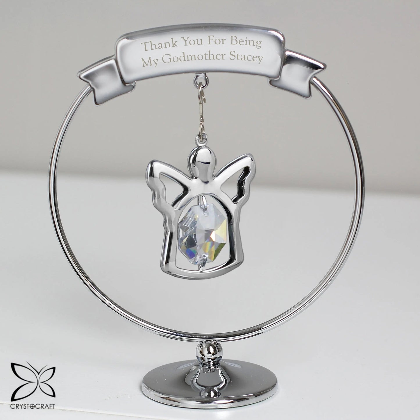 Personalised Crystocraft Angel Ornament: 2 - Keepsakes By Crystocraft