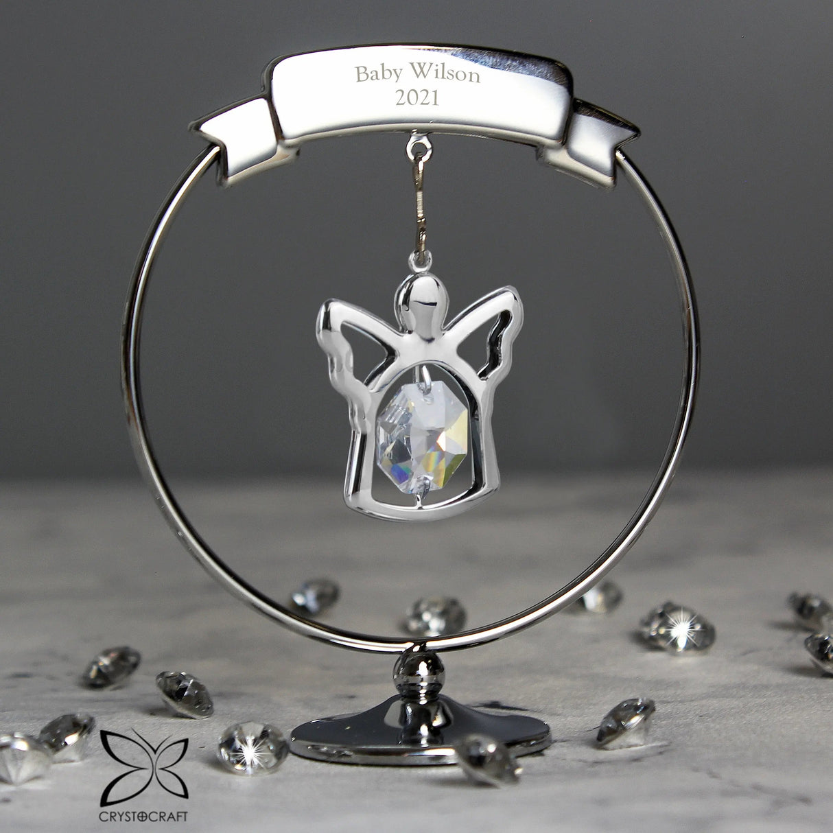 Personalised Crystocraft Angel Ornament: 3 - Keepsakes By Crystocraft