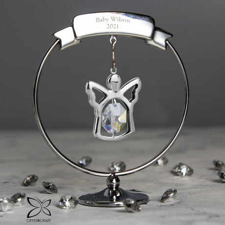 Personalised Crystocraft Angel Ornament: 3 - Keepsakes By Crystocraft