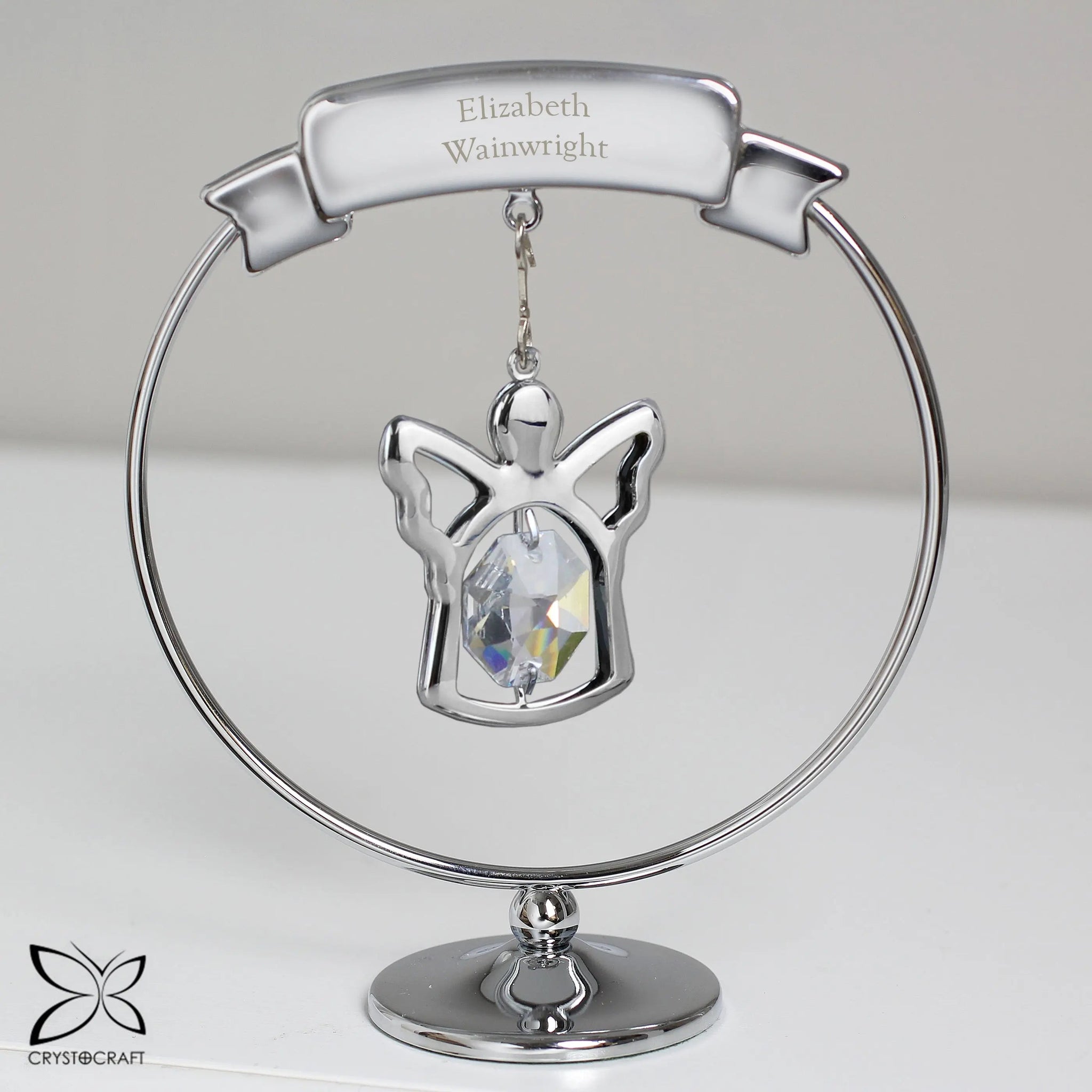 Personalised Crystocraft Angel Ornament: 4 - Keepsakes By Crystocraft