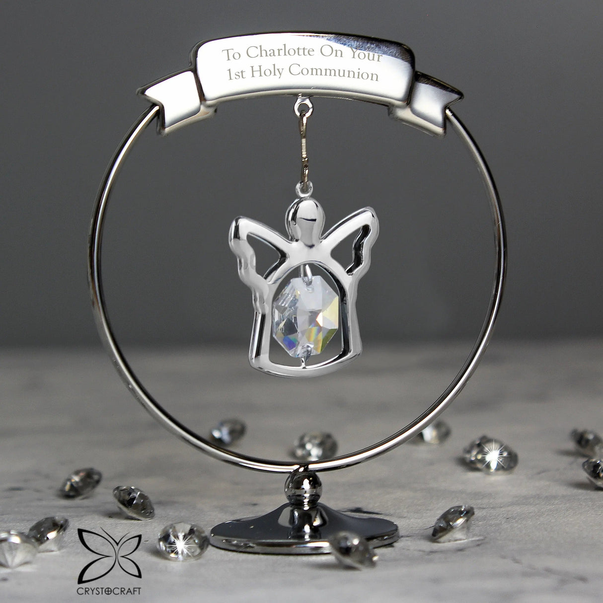 Personalised Crystocraft Angel Ornament: 1 - Keepsakes By Crystocraft