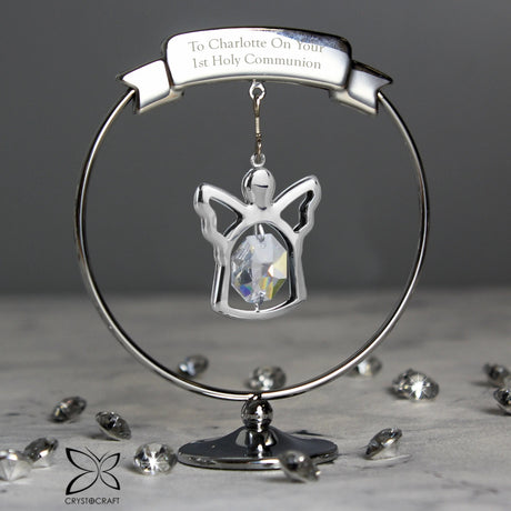 Personalised Crystocraft Angel Ornament: 1 - Keepsakes By Crystocraft
