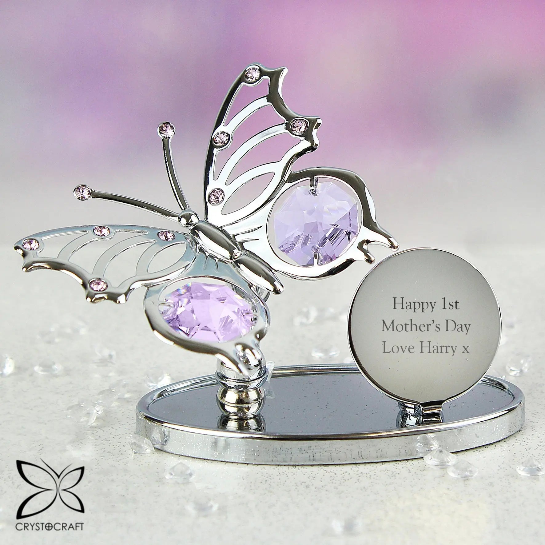 Personalised Crystocraft Butterfly Ornament: 2 - Ornaments By Crystocraft