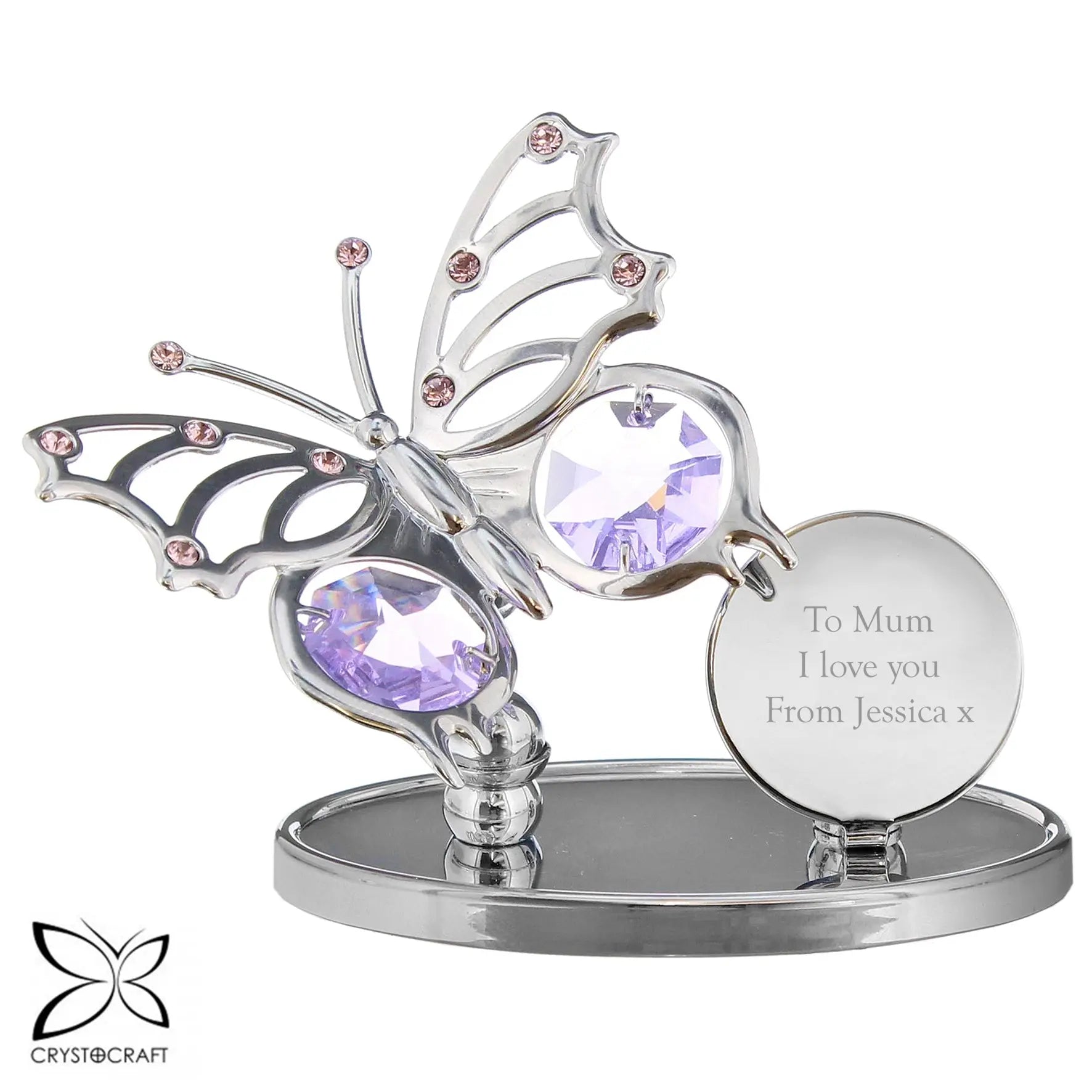 Personalised Crystocraft Butterfly Ornament: 4 - Ornaments By Crystocraft
